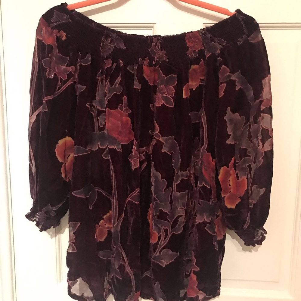 Velvet off the shoulder top from Express.